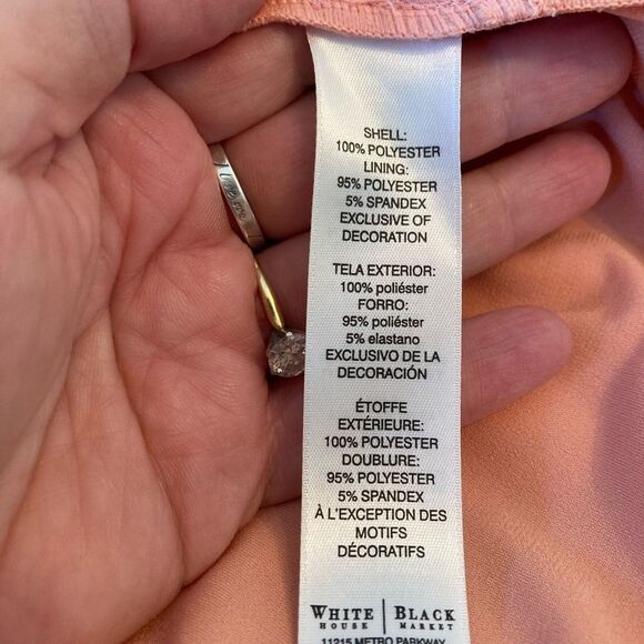 WHBM Peach Layered chiffon Asymmetrical Sleeveless cocktail or Occasion Dress - Picture 8 of 9